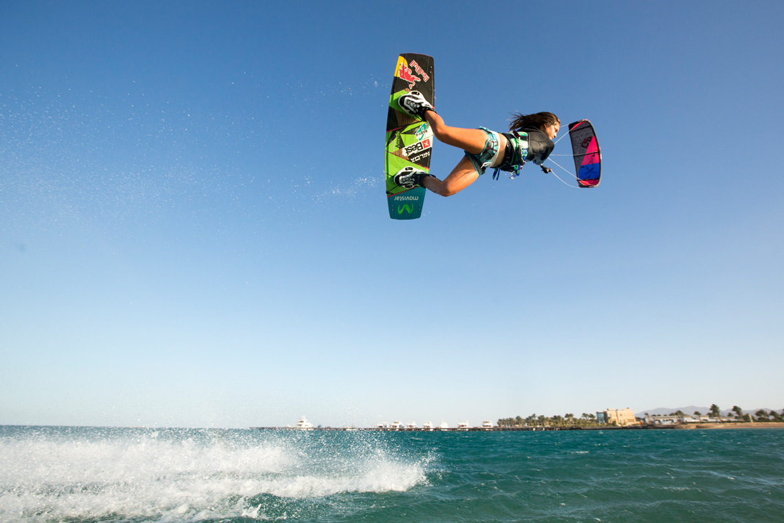 Gisela Pulido raily on the 2015 Best Kiteboarding GP kite with 2015 Armada board