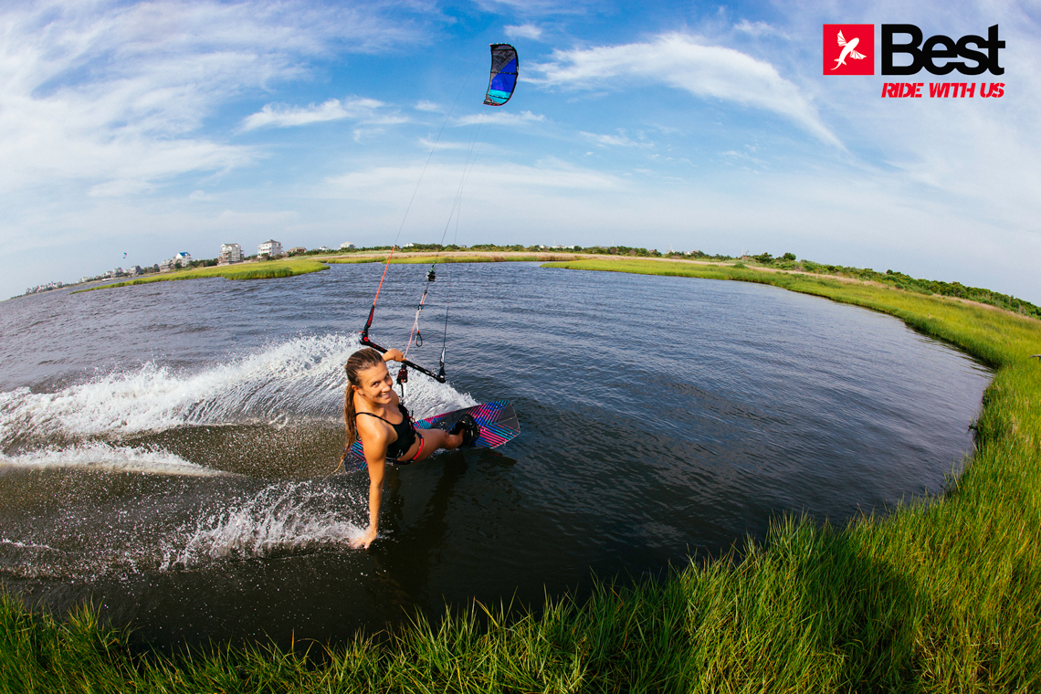 Cruising along the grass with the 2015 Best Kiteboarding TS kite