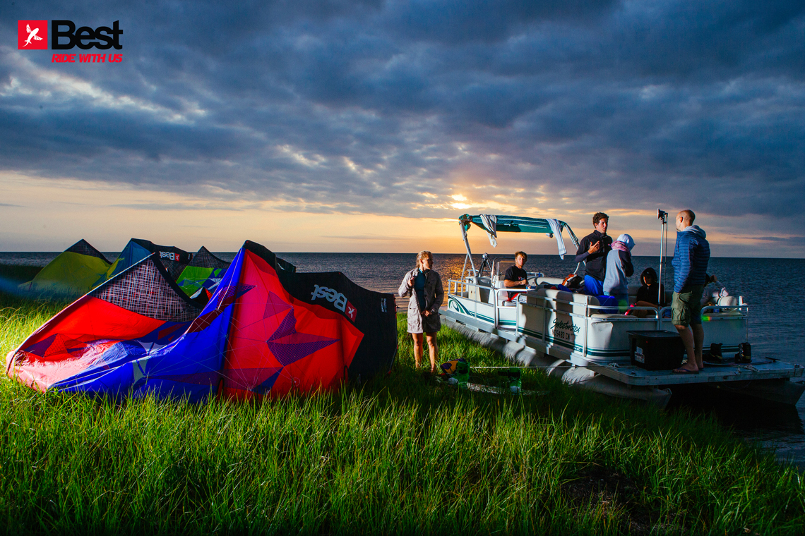 The Best kiteboarding crew chilling out at Cape Hatteras after a day on the water