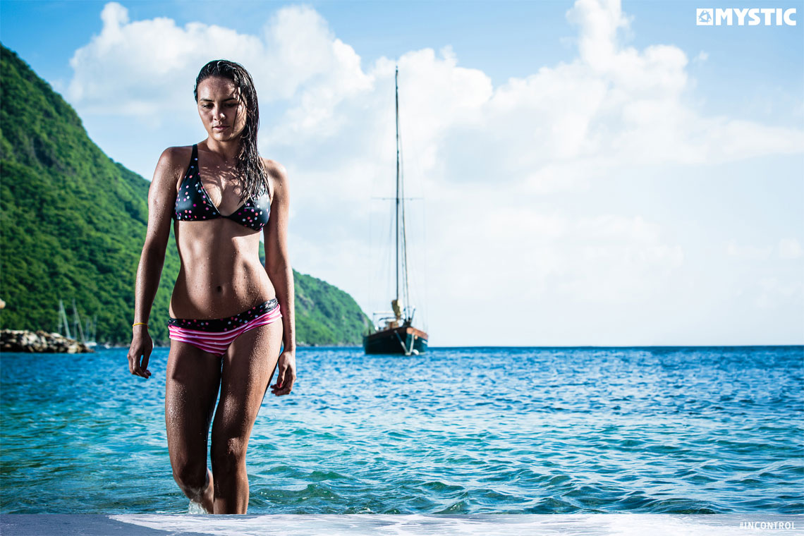 Bruna Kajiya showing off an excellent bikini after a day in the surf.