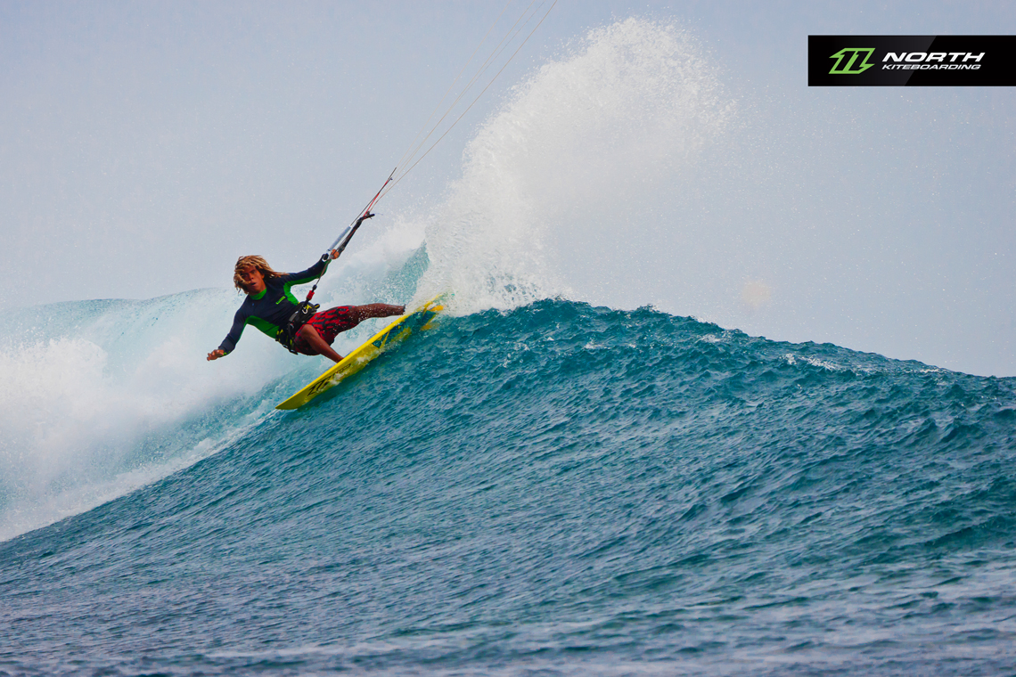 Airton Cozzolino ripping on a wave - North Kiteboarding