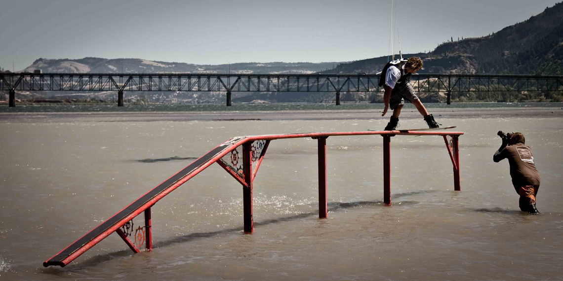 Sam Light taking a slider in the Gorge