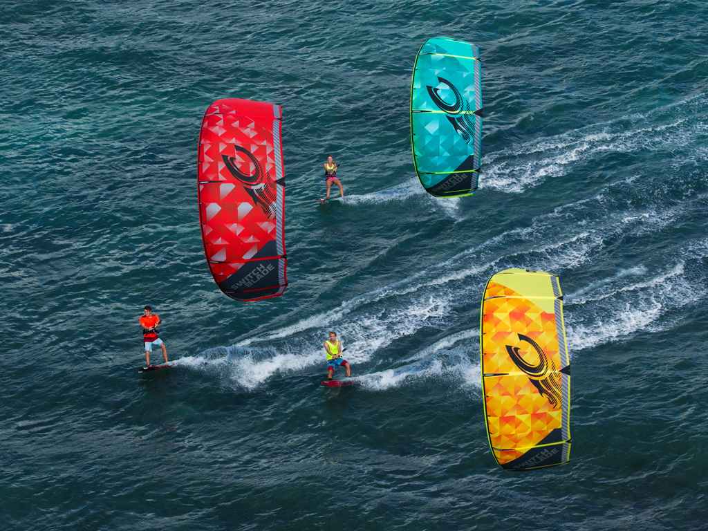 kitesurf wallpaper image - Cabrinha 2015 Switchblade cruising trio - in resolution: iPad 1 1024 X 768