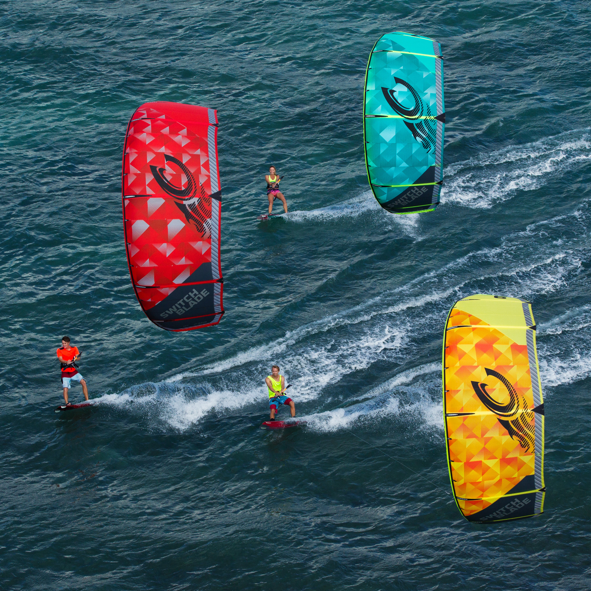 kitesurf wallpaper image - Cabrinha 2015 Switchblade cruising trio - in resolution: iPad 2 & 3 2048 X 2048