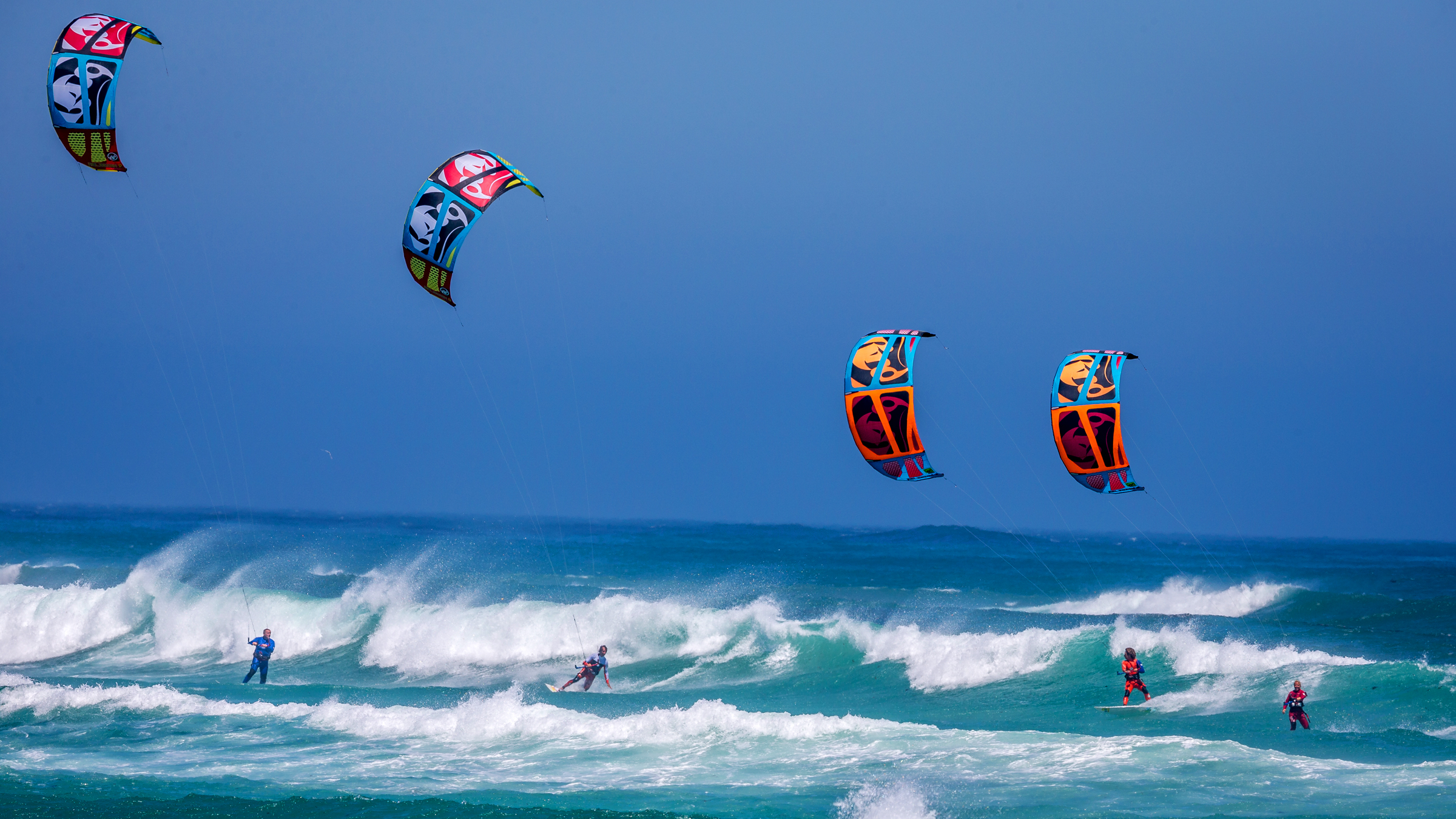 kitesurf wallpaper image - RRD squad taking over this wave on 2015 Religion kites - RRD Kiteboarding - in resolution: High Definition - HD 16:9 2400 X 1350