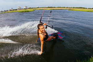 Cruising along the grass with the 2015 Best Kiteboarding TS kite