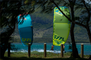 North Evo 2015 duo cruising between the trees - kitesurfing