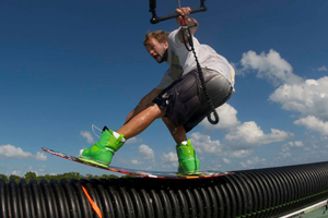 Sam Light riding a slider in style