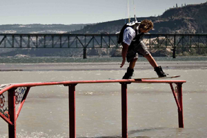 Sam Light taking a slider in the Gorge