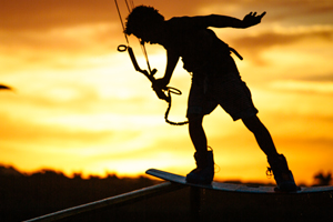 Andre Phillip with his Tona board on the slider - kitesurfing